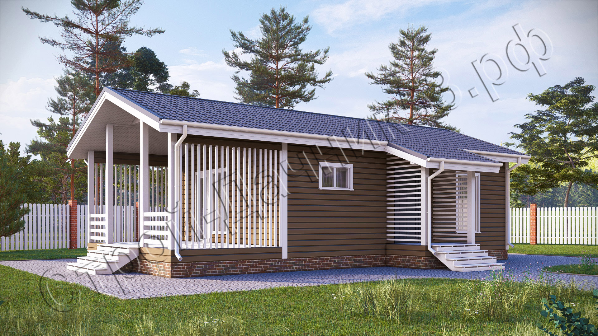 Проект каркасно-щитового дома Д–35